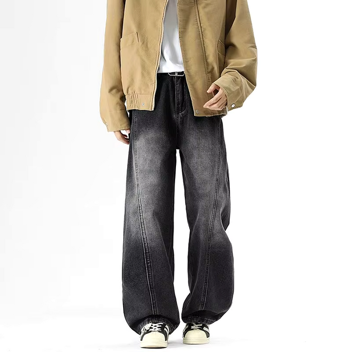 Jake Drape Wide-Leg Denim Jeans