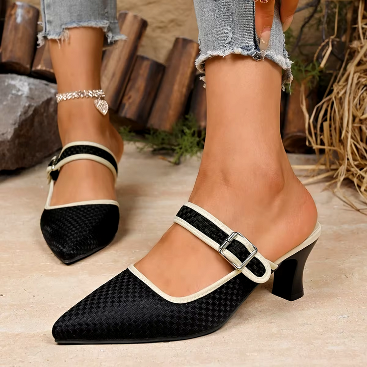 Mary Jane Textured Mules