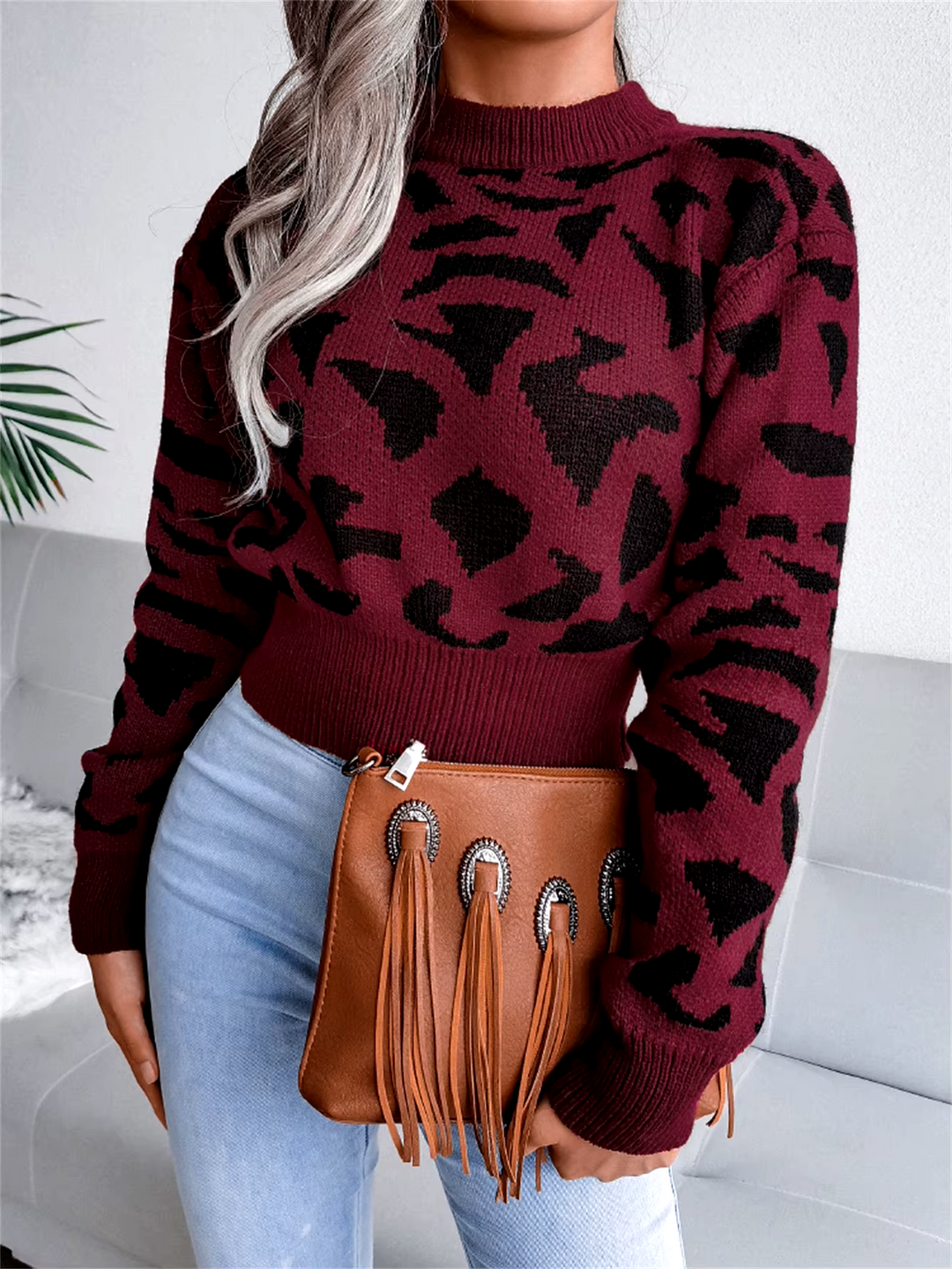 Leopard Knit Sweater