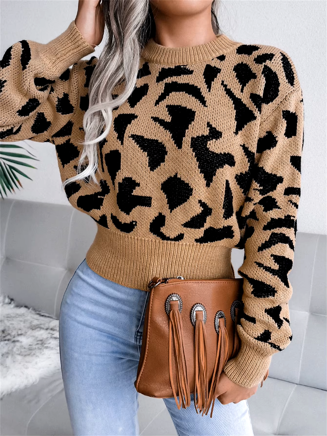Leopard Knit Sweater