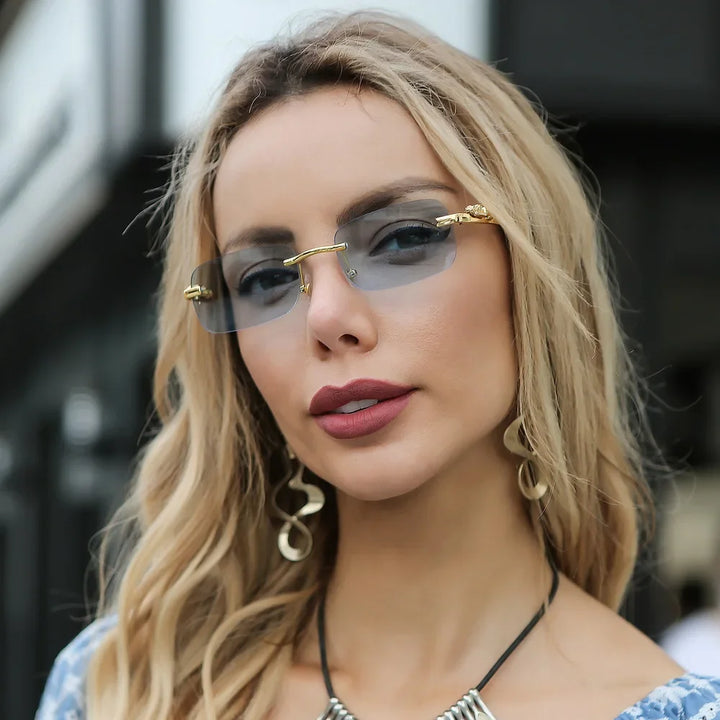 Panther Rimless Gold Sunglasses